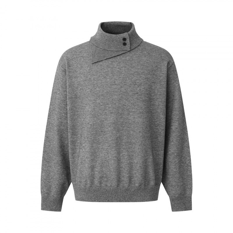 Unisex Boxy-Troyer mit asymmetrischem Schlauchkragen und Druckknopfleiste Echo Archiv
