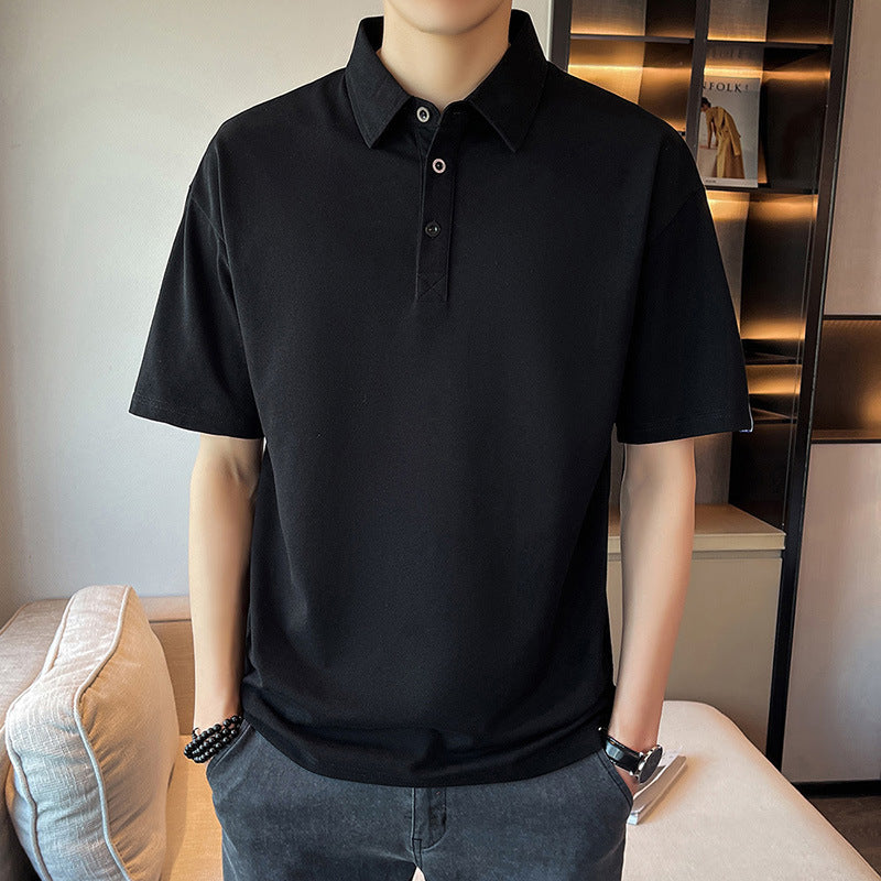 Herren atmungsaktives Poloshirt mit knopfverzierten Details Echoarchiv