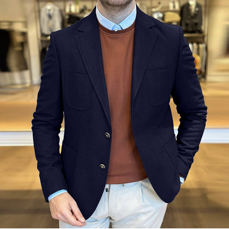Herren elegantes Hybrid-Blazerjackett mit großen aufgesetzten Taschen und hochwertiger Verarbeitung Echoarchiv