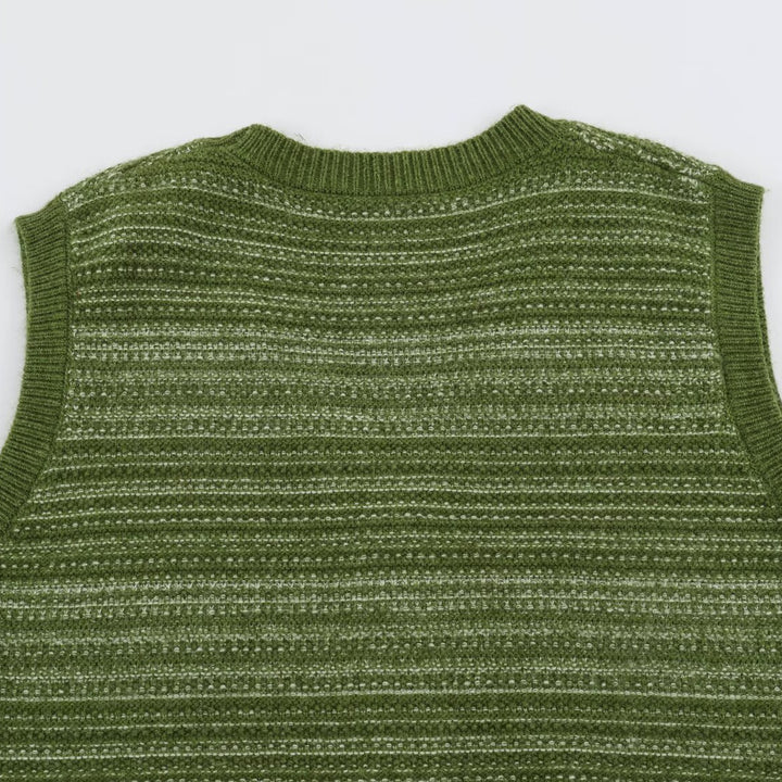 Herren Gestrickte Weste mit V-Ausschnitt, Knopfleiste und feinem Strukturstrick Echoarchiv