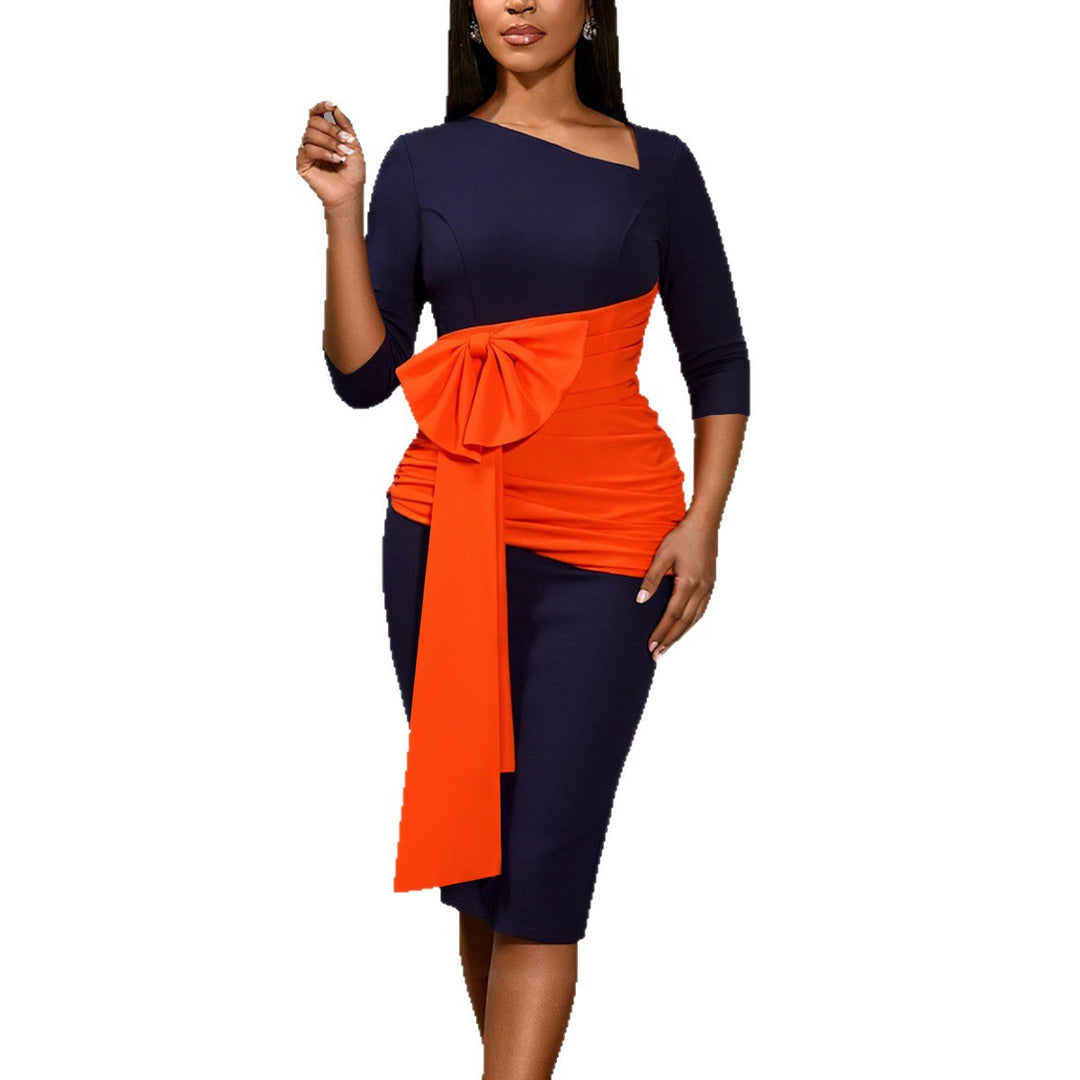 Damen Effortlessly Chic Kleid mit asymmetrischem Design und voluminösem Rüschenelement Echo Archiv