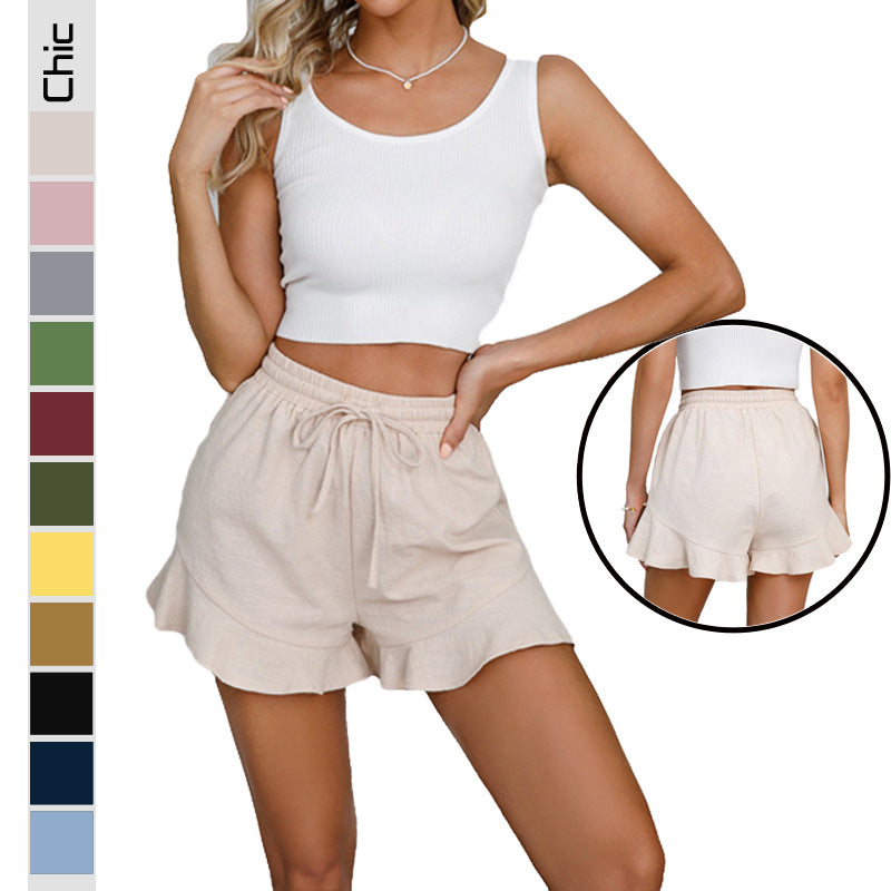 Damen Verspielte Rüschen-Sommer-Shorts Echo Archiv
