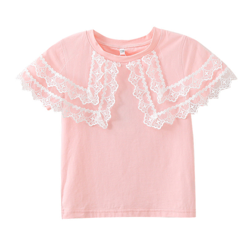 Mädchen T-Shirt mit Spitzenärmeln Echo Archiv