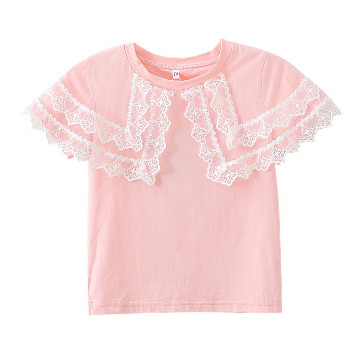 Mädchen T-Shirt mit Spitzenärmeln Echo Archiv
