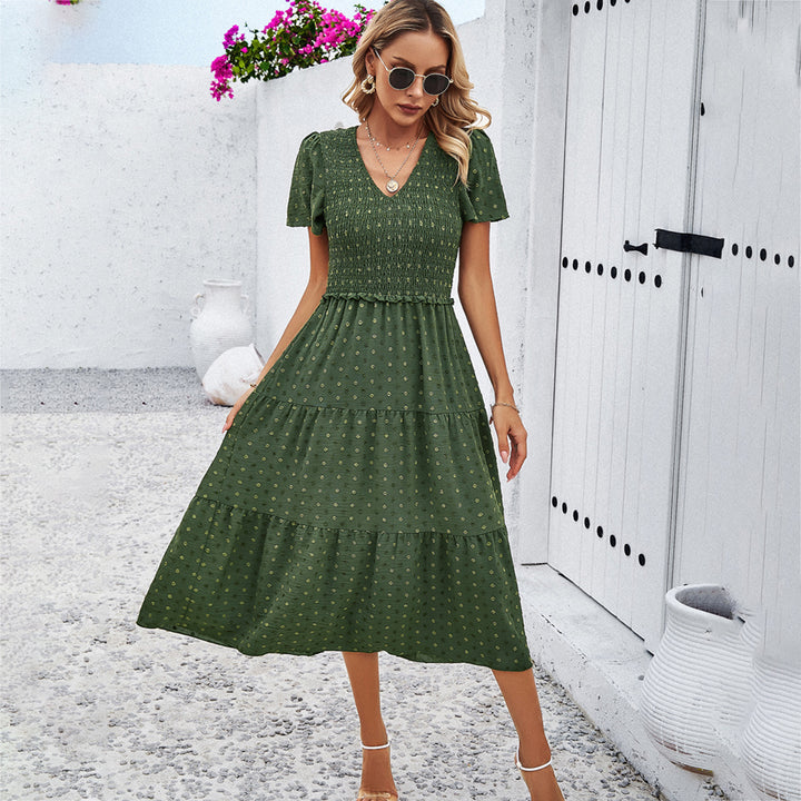 Damen Midikleid mit Rüschendetails und Punkten Echo Archiv