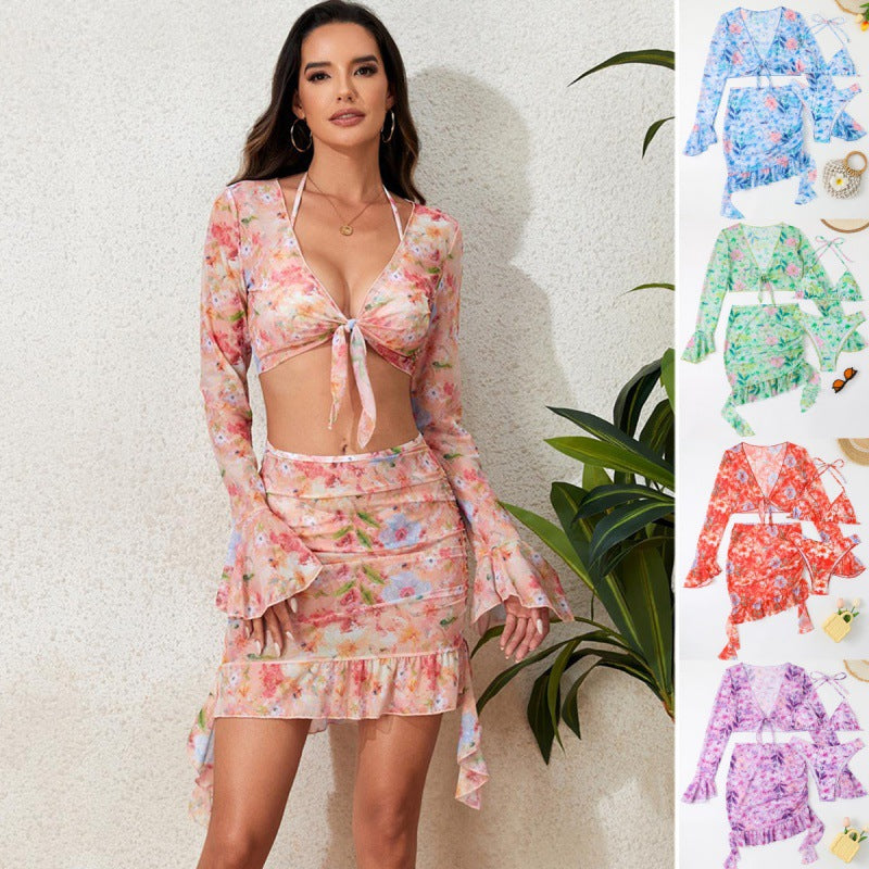 Damen Bikiniset mit floralem Design und eleganten Rüschendetails Echo Archiv