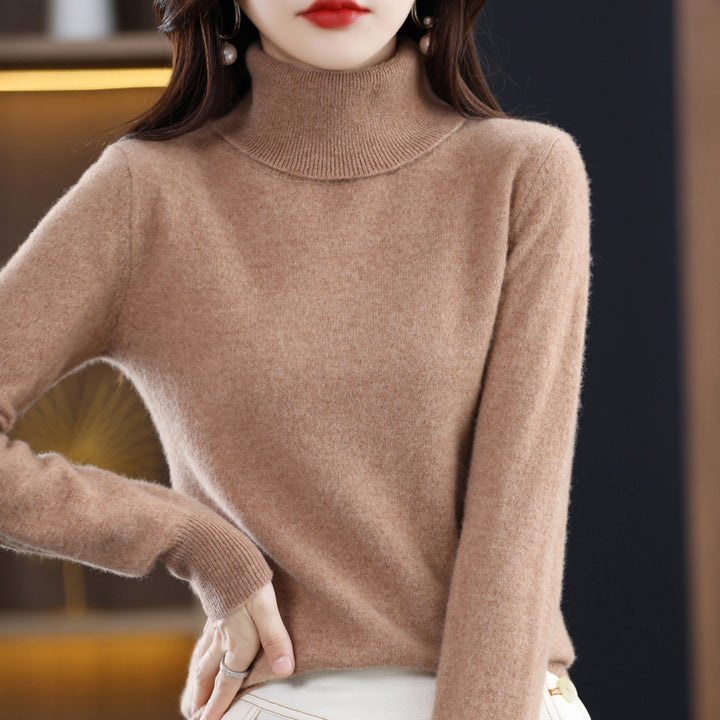 Damen Schmal geschnittener Rollkragenpullover aus kaschmirähnlichem Feinstrick mit softem Flor Echoarchiv