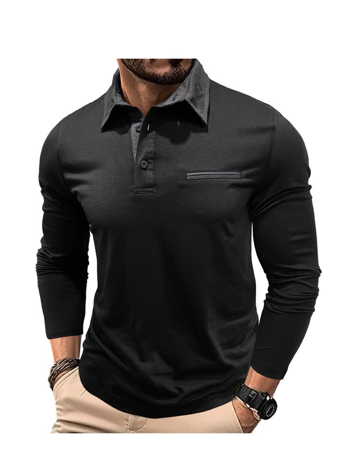 Herren Poloshirt mit modernem Kragen und Taschen Echoarchiv
