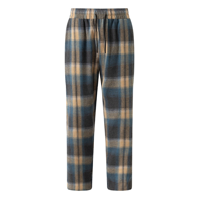 Herren gemütliche Flanell-Hose mit praktischen Seitentaschen und elastischem Bund Echoarchiv