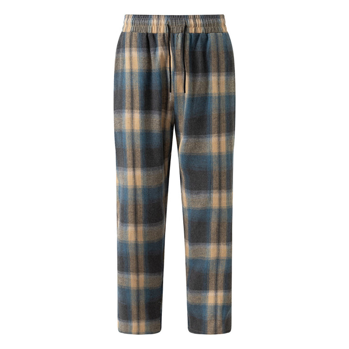 Herren gemütliche Flanell-Hose mit praktischen Seitentaschen und elastischem Bund Echoarchiv