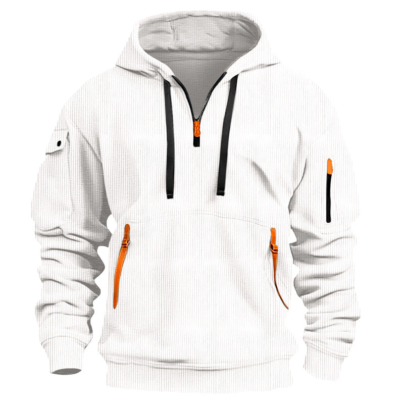 Herren Freizeit-Hoodie mit Kängurutasche und Zwei-Wege-Reißverschluss Echoarchiv