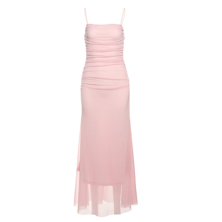 Damen Elegantes Tailliertes Maxikleid mit Raffungen Echo Archiv