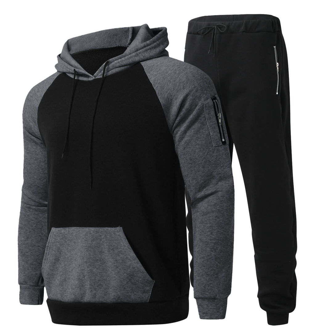 Herren Sportliches Kapuzenpullover- und Jogginghosen-Set mit funktionalen Seitentaschen Echoarchiv