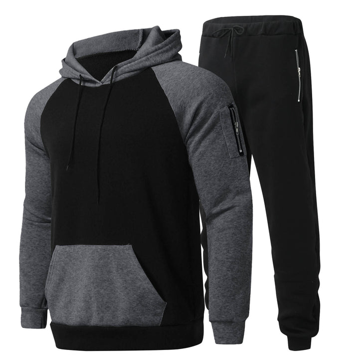 Herren Sportliches Kapuzenpullover- und Jogginghosen-Set mit funktionalen Seitentaschen Echoarchiv