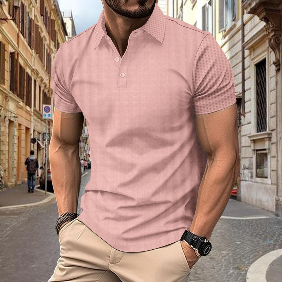 Herren modisches Kurzarm-Poloshirt mit strukturiertem Design Echoarchiv