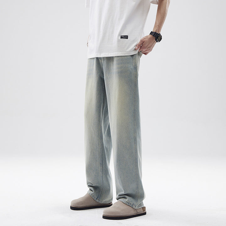 Herren Relaxte Vintage-Denim-Hose im geraden Oversize-Schnitt mit soften Fade-Zonen Echo Archiv