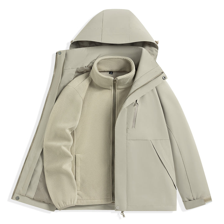 Herren zweilagiger Outdoorparka mit herausnehmbarer Fleece-Innenjacke und Kapuze Echo Archiv