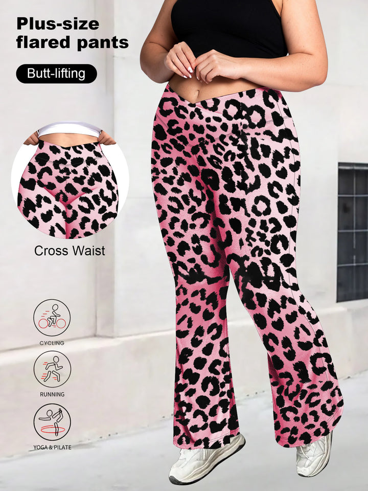 Damen taillenhohe Shaping Bootcut-Leggings mit Bauchkontrolle und 4-Wege-Stretch echoarchiv-