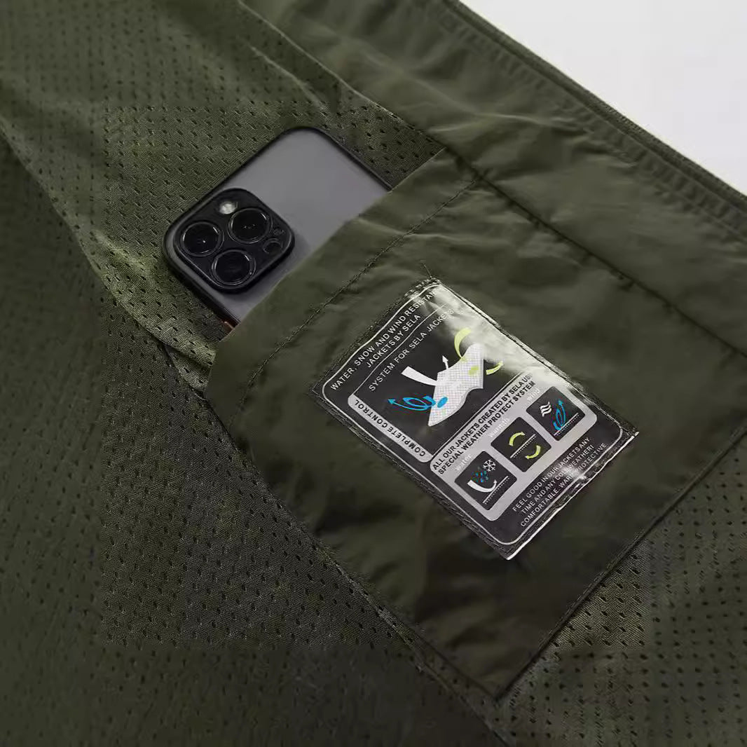 Herren Leichte Utility-Weste mit Mesh-Innenfutter, Reißverschluss und hohem Stehkragen Echoarchiv