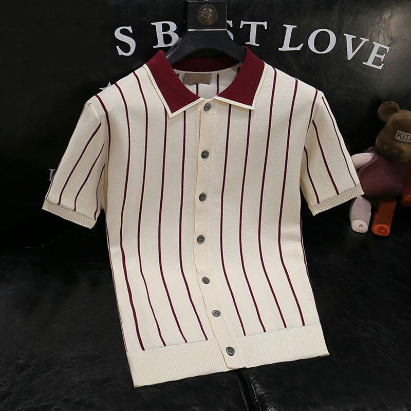 Stylisches kurzärmliges Strickhemd für Herren Echo Archive