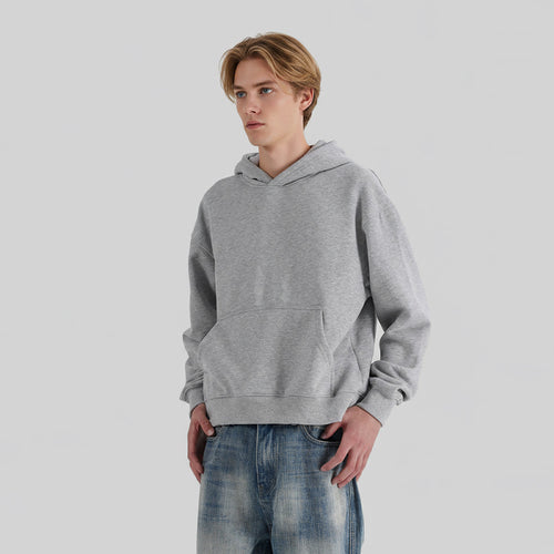 Unisex Kapuzenpullover aus weichem Baumwoll-Fleece mit Kängurutasche und verkürzter Silhouette Echo Archiv