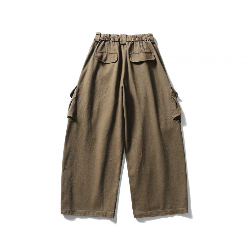 Unisex Weite Cargo-Cropped-Hose mit hohem elastischem Bund, Mehrfachtaschen und Kordelzug Echo Archiv