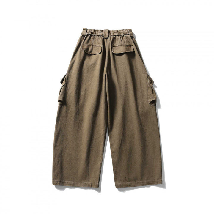 Unisex Weite Cargo-Cropped-Hose mit hohem elastischem Bund, Mehrfachtaschen und Kordelzug Echo Archiv