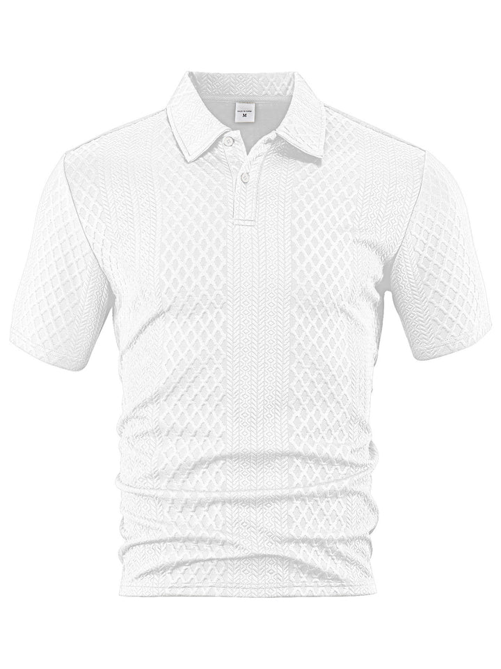 Herren kurzärmeliges Polohemd mit strukturiertem Design Echoarchiv