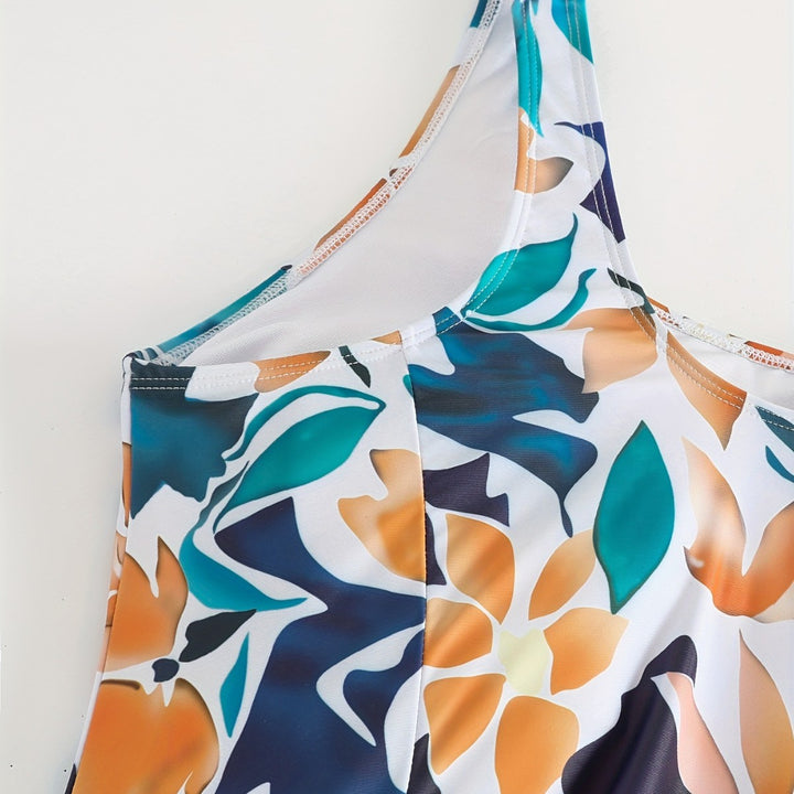 Damen Badeanzug Set mit floralem Design und leichtem Rock Echo Archiv