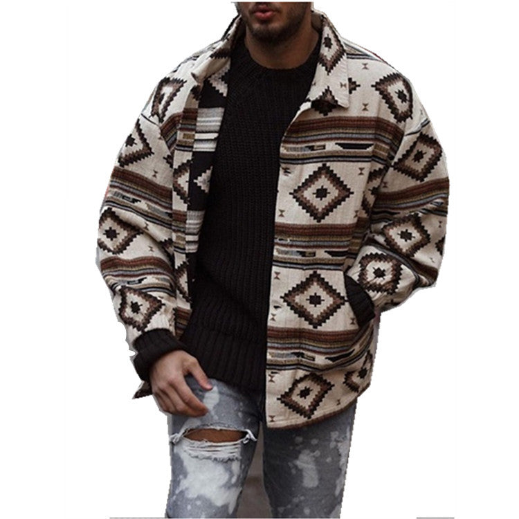 Herren gemusterte Freizeitjacke im modernen Look mit leichtem Futter Echoarchiv