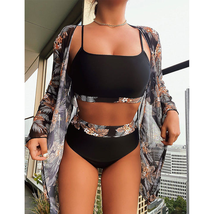 Damen Bikini-Set mit integriertem Kimono und hochtailliertem Slip Echo Archiv