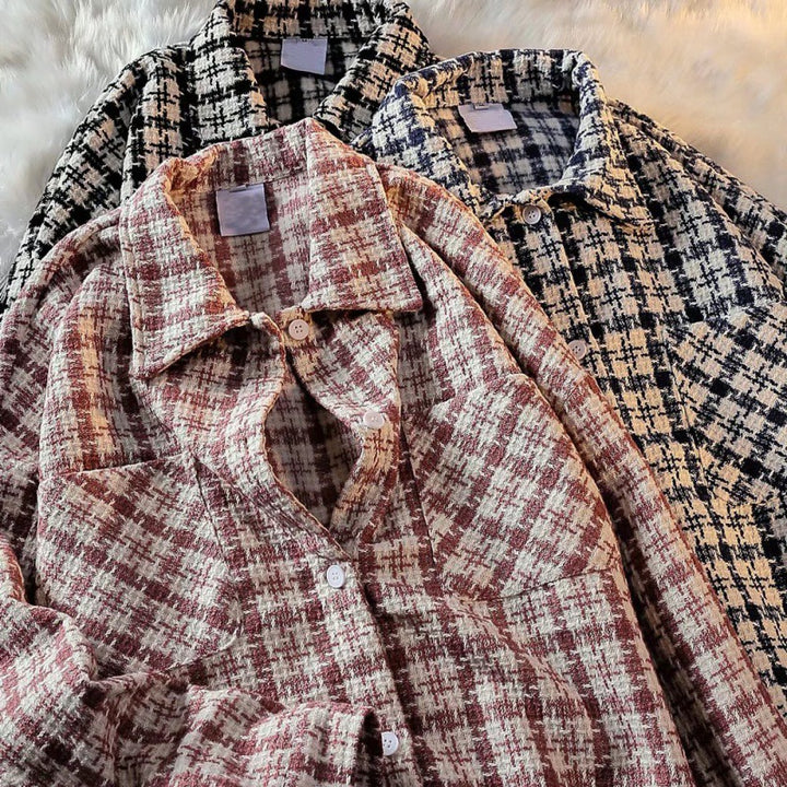 Herren Karierte Überhemdjacke mit zwei aufgesetzten Taschen und modernem Schnitt Echoarchiv
