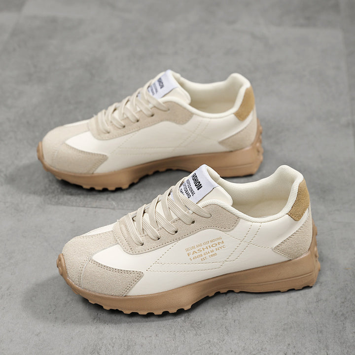 Damen nan leichte Retro-Laufsneaker aus Lederimitat und Velours mit gepolsterter Fersenstütze und rutschfester Profilsohle Echo Archiv
