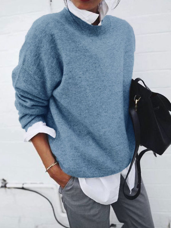 Damen Oversize Kuscheliger Strickpullover mit Lockere Passform, Fallenden Schultern und Mohair-Look Echoarchiv