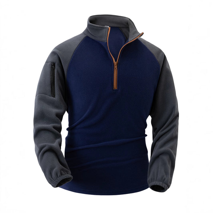 Herren Fleece-Pullover mit halbem Reißverschluss und praktischen Taschen Echoarchiv