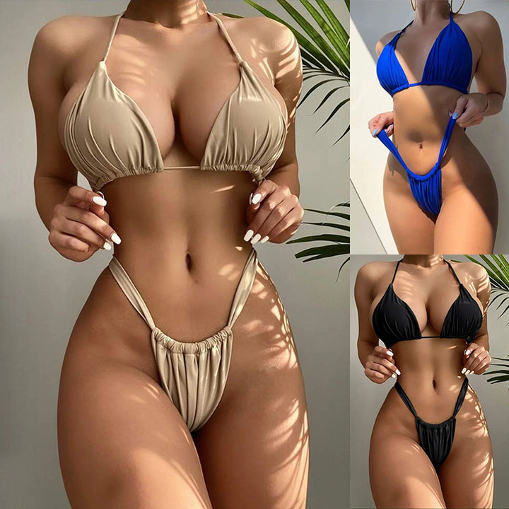 Damen Triangel-Bikini-Set mit hochgeschnittenem Höschen und verstellbaren Trägern Echo Archiv
