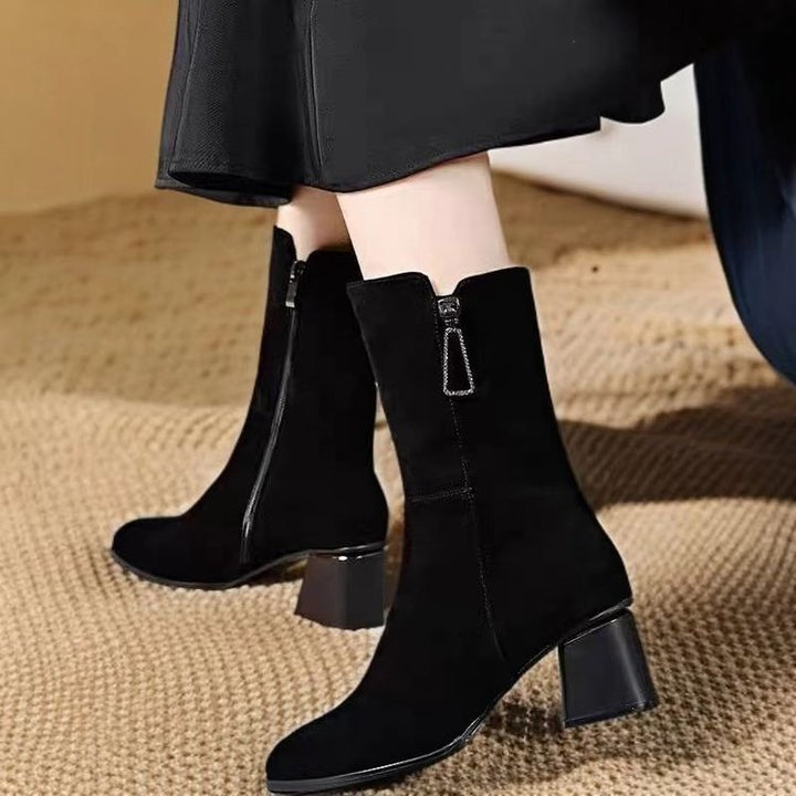 Damen Elegante und stilvolle Stiefeletten mit Blockabsatz Echo Archiv