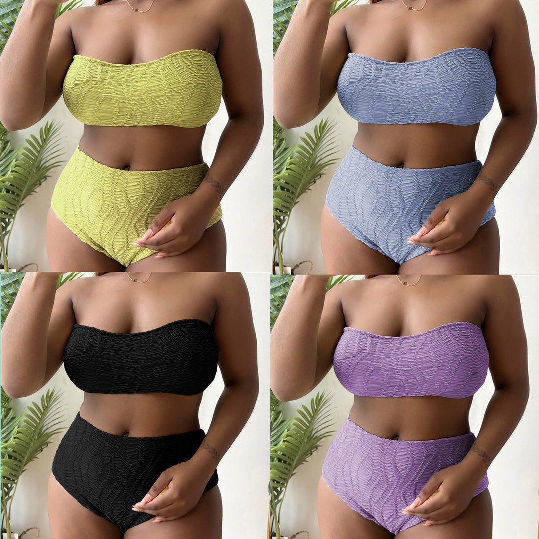 Damen Hoch tailliertes Bustier-Bikini-Set mit Rüschen-Design Echo Archiv