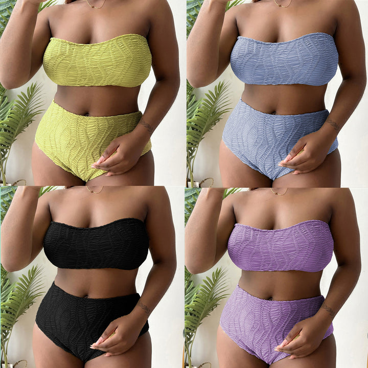 Damen Hoch tailliertes Bustier-Bikini-Set mit Rüschen-Design Echo Archiv