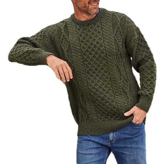 Herren Modischer Strickpullover mit Zopfmuster – Norvane