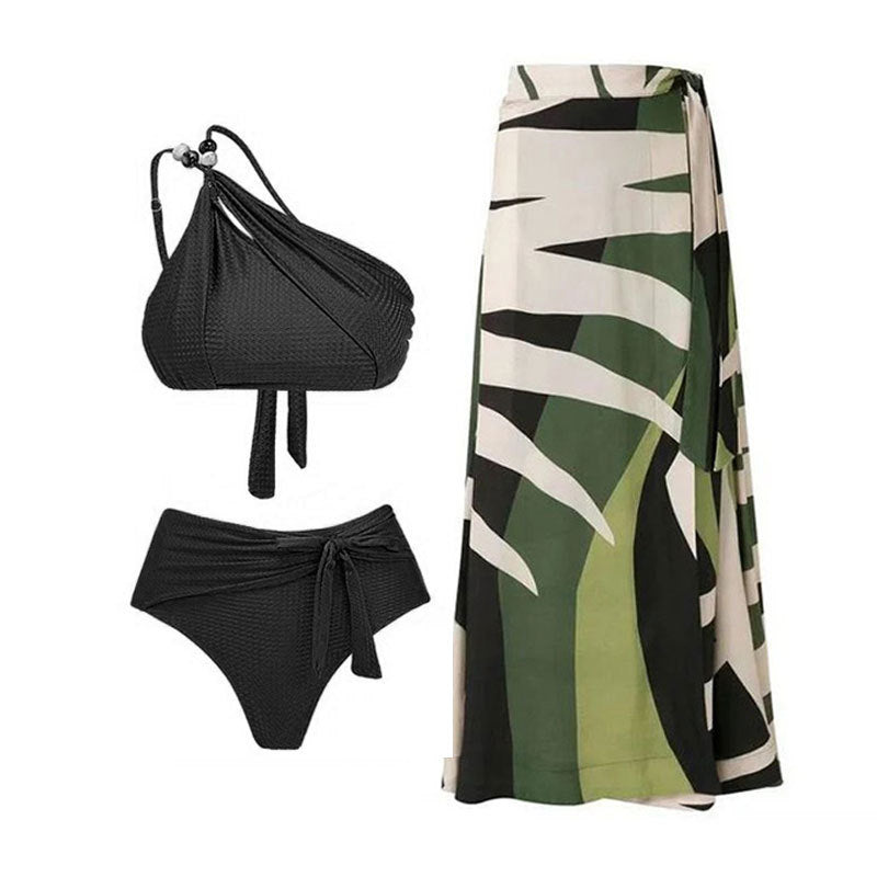 Damen Hochgeschnittener Bikini mit asymmetrischem Schnitt und raffiniertem Wickel-Design Echo Archiv