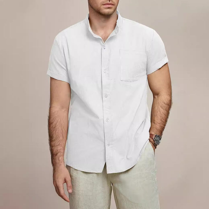 Herren lässiges Kurzarmhemd mit strukturiertem Design Echoarchiv