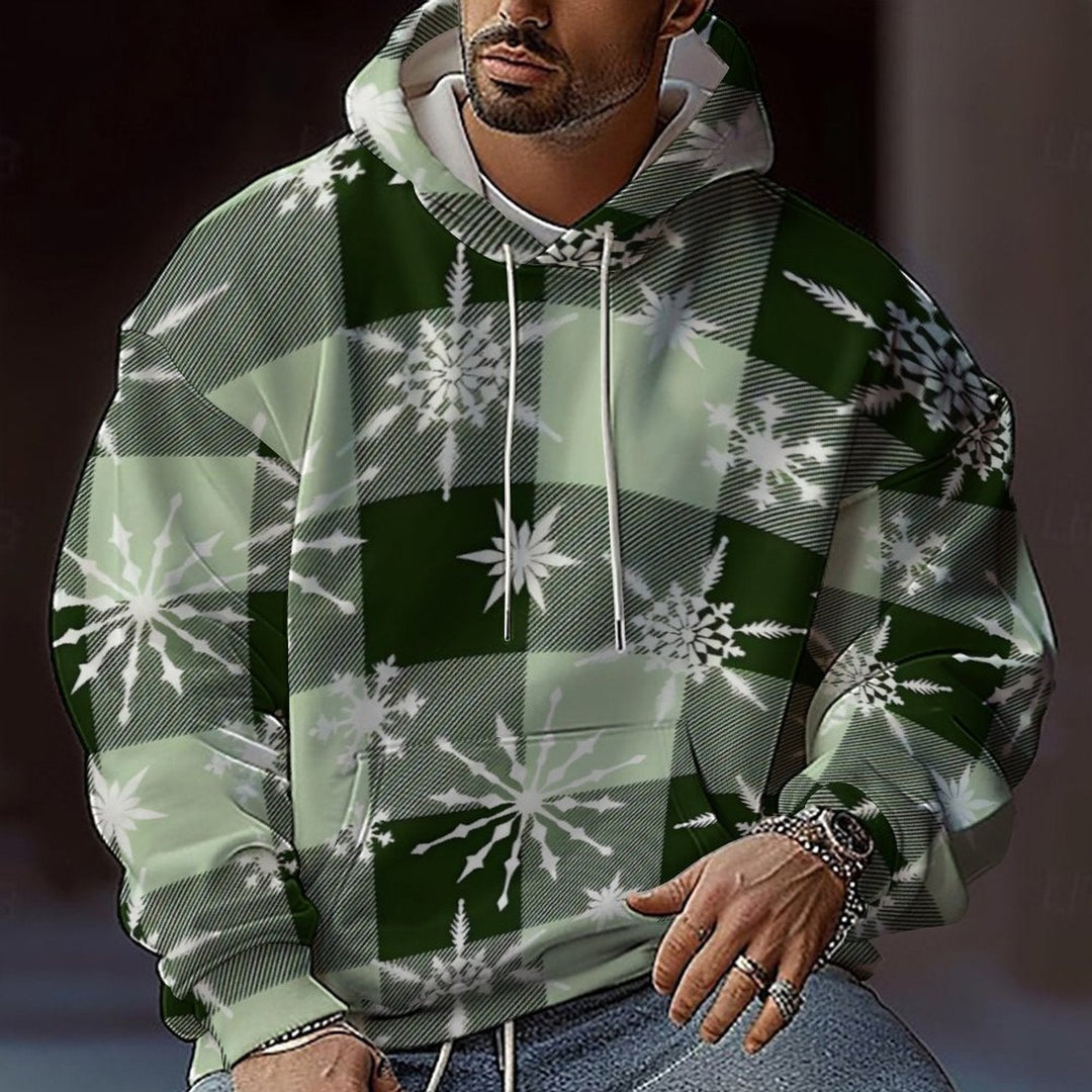 Herren Weihnachts-Hoodie mit farbenfrohem grafischen Design und bequemer Passform Echoarchiv