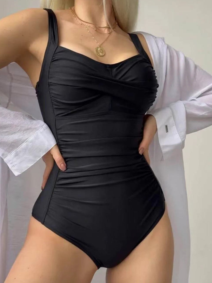 Damen Einteiliger Badeanzug mit raffiniertem Rüschendesign Echo Archiv