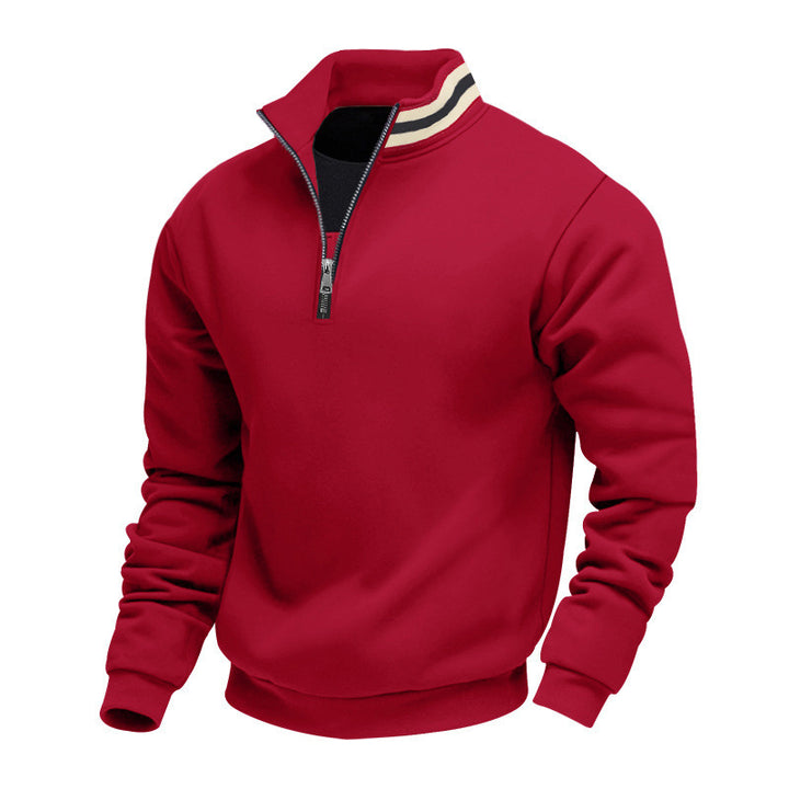 Herren nan Halbzip-Sweatshirt mit sportivem Ringkragen und weichem Fleece-Innenfutter Echo Archiv