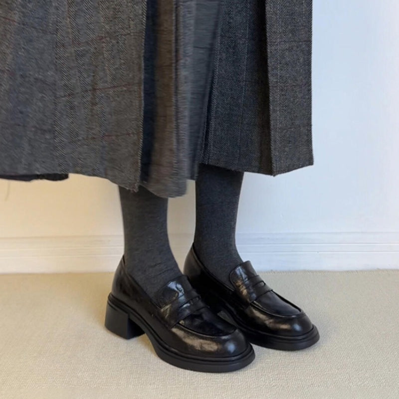 Damen Modische Penny-Loafer mit markanter Plateauprofilsohle und mittelhohem Blockabsatz Echo Archiv