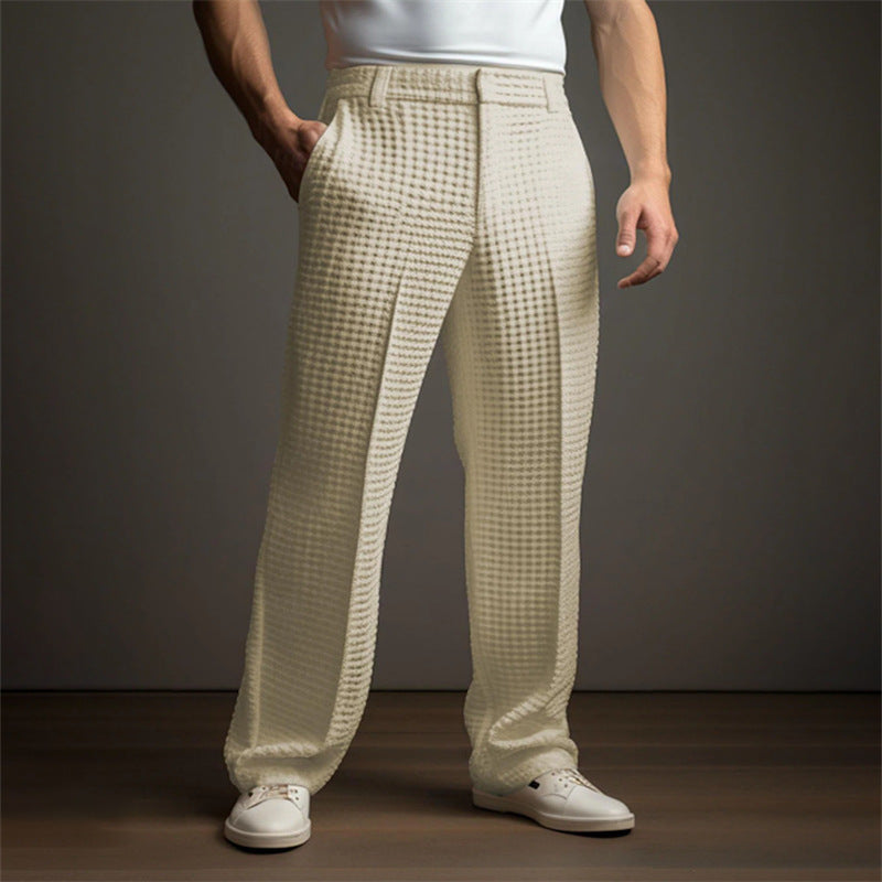 Herren elegante Freizeithose mit modernem Karomuster Echoarchiv