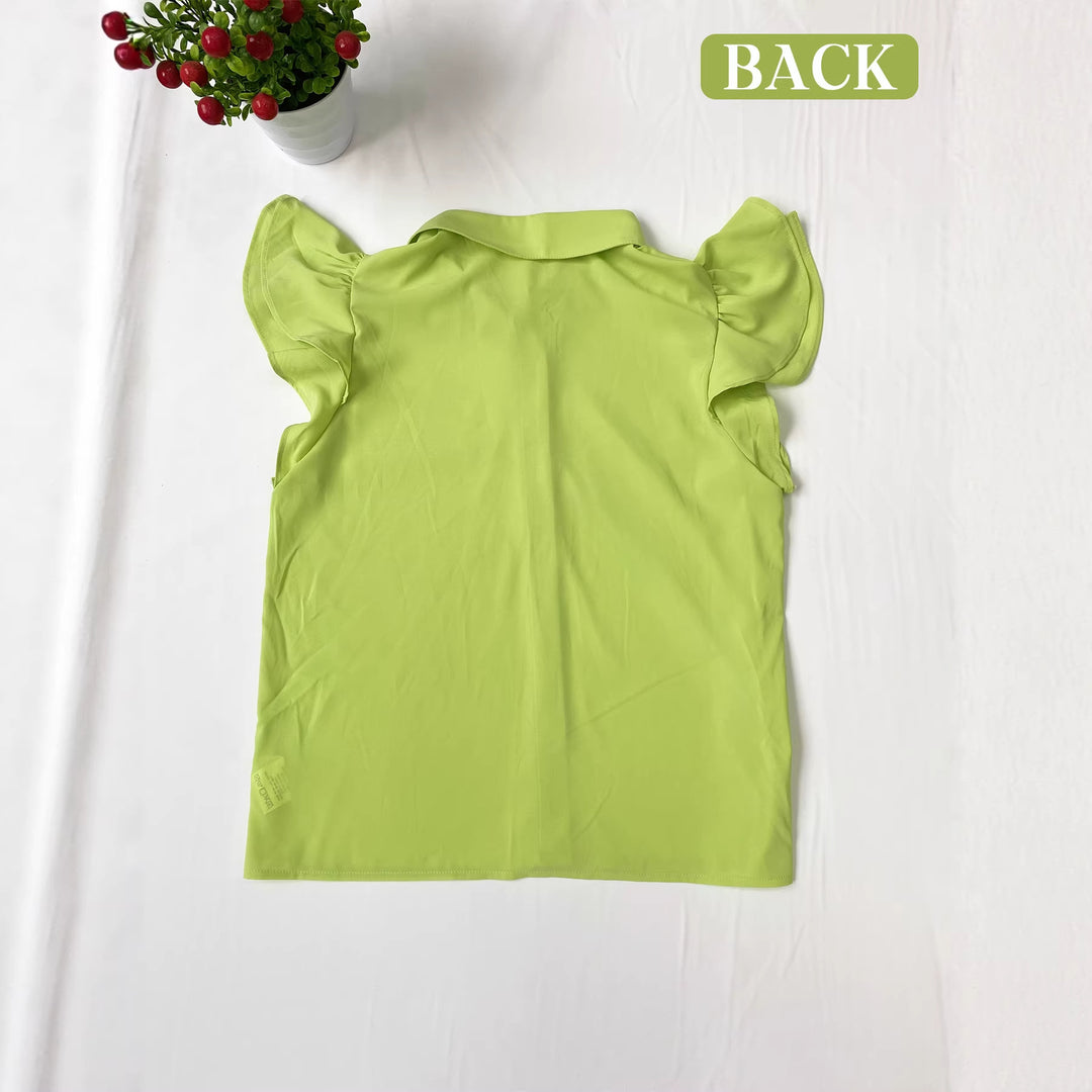 Damen Verspielte Bluse mit Rüschendetails und Knopfverschluss Echo Archiv
