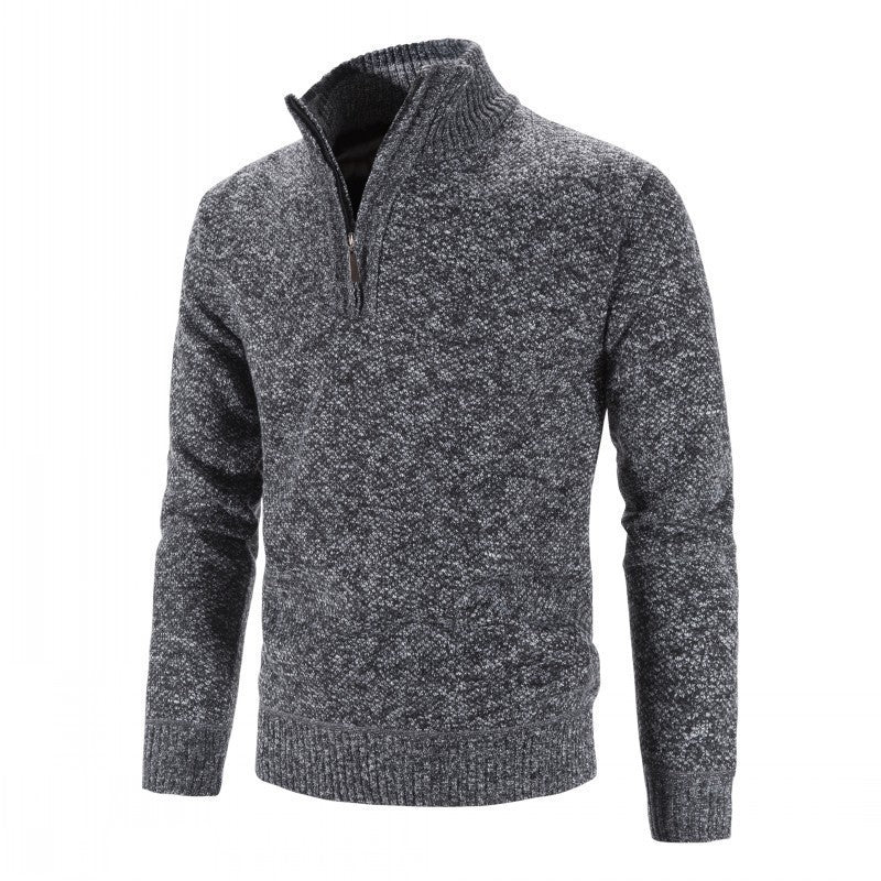 Herren Eleganter Rollkragenpullover mit halbem Reißverschluss Echoarchiv
