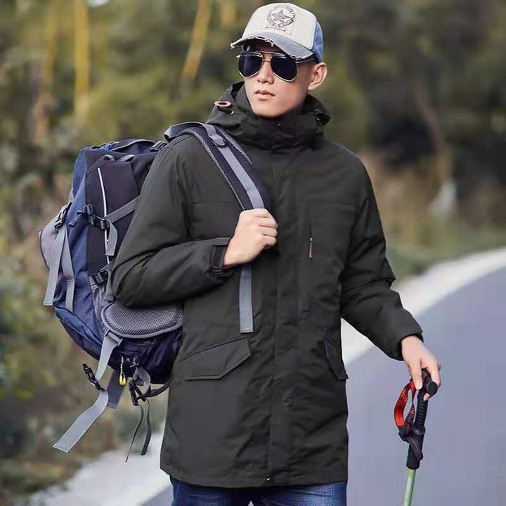 Damen leichter wasserabweisender Parka mit Kapuze und funktionalen Taschen Echoarchiv